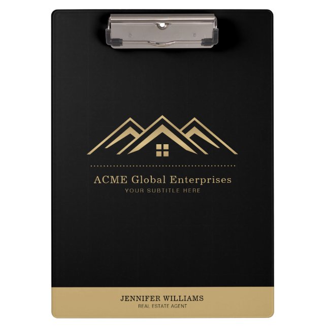 Pranchetas Logotipo do Realtor de Promocional Imobiliário Mod (Frente)