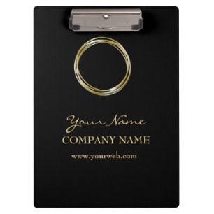 Pranchetas LOGOTIPO Dourado preto minimalista do anel dourado