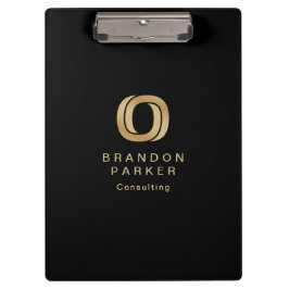 Pranchetas Logotipo Dourado profissional simples em preto