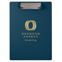 Logotipo Dourado profissional simples no Marinho