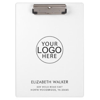 Pranchetas Logotipo e Endereço de Empresa Modernos Personaliz