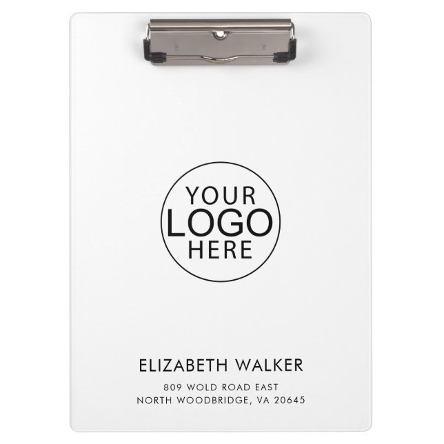Pranchetas Logotipo e Endereço de Empresa Modernos Personaliz (Frente)
