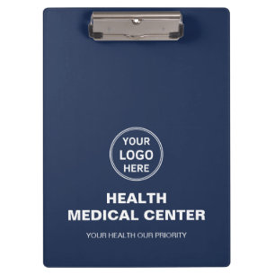 Pranchetas Logotipo personalizado Clínica médica Marinho azul