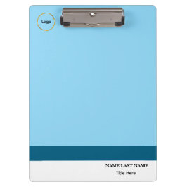 Pranchetas Logotipo Personalizado Elegante Azul Poeira Branco