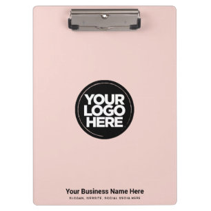 Pranchetas Logotipo Rosa Corado do Seu Negócio, slogan, site