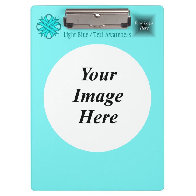 Pranchetas Lt Blue/Teal Clover Ribbon Modelo por K Yoncich (Frente)