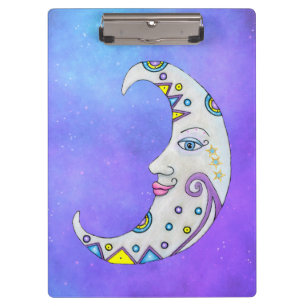 Pranchetas Lua Bonito Crescente Marcas Coloridas Roxo