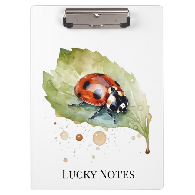 Pranchetas Lucky Ladybug na Folha (Frente)