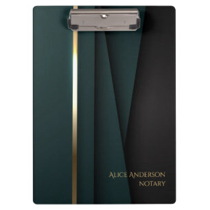Pranchetas Luxuoso verde dourado elegante notário simples gla