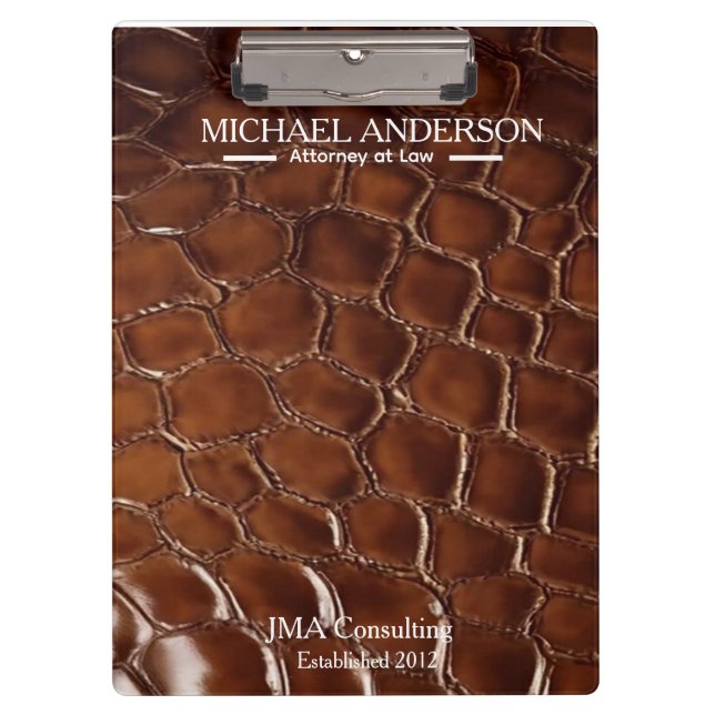 Pranchetas Luxury Brown Crocodile Leather Attorney at Law (Frente)