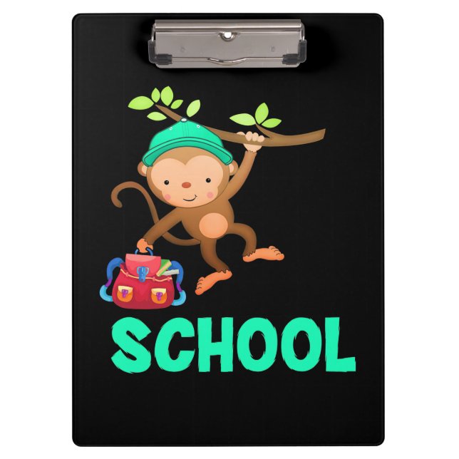 Pranchetas Macaco De Volta À Escola (Frente)