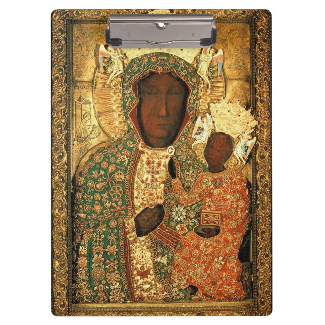 Pranchetas Madona Negra e Criança Nossa Senhora de Czestochow (Frente)
