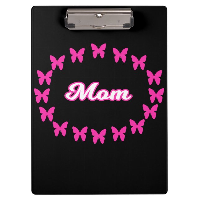 Pranchetas Mãe Com Borboletas Rosa Fofas (Frente)