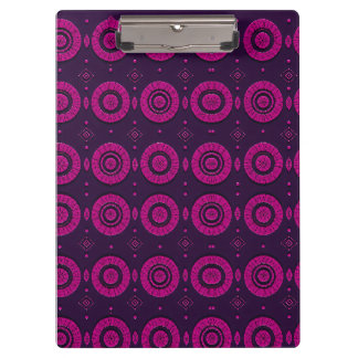 Pranchetas Magenta African Geometric Circle Pattern Clipboard