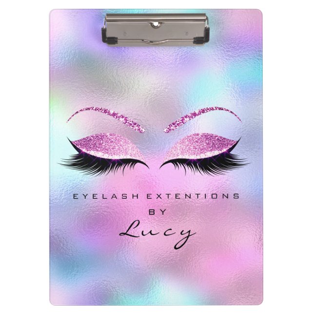 Pranchetas Makeup Artist Beauts Lashes Glitter Pink Blue (Frente)