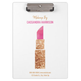 Pranchetas Makeup Artist Dourado Sequin Watercolor Beauty