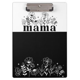 Pranchetas Mamãe Flor Silvestre Preto e Branco Minimalista Pe