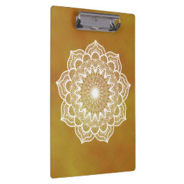 Pranchetas Mandala Branco em Fundo Dourado