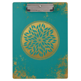 Pranchetas Mandala Dourado do Teal em Grunge Dourado Teal