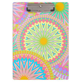 Pranchetas Mandala Sobreposta Rosa Azul Amarelo Verde-Menta R