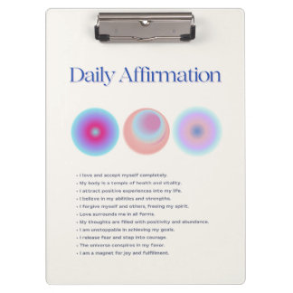 Pranchetas manifestação diária de afirmações