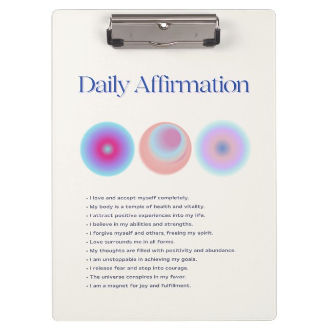 Pranchetas manifestação diária de afirmações (Frente)