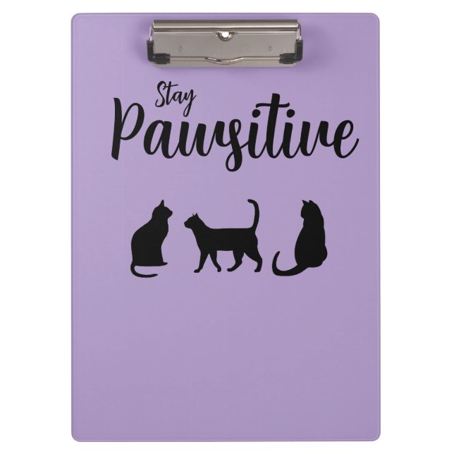 Pranchetas Mantenha o Gato Preto Pawsitivo (Frente)