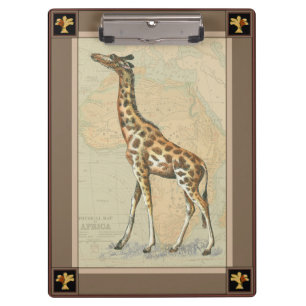 Pranchetas Mapa da África e uma Girafa