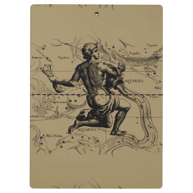 Pranchetas Mapa das constelações de Aquarius por Hevelius (Verso)