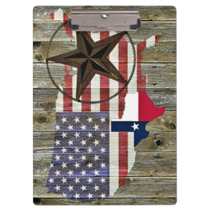 Pranchetas Mapa de Sinalizador do Estado do Texas Lone Star