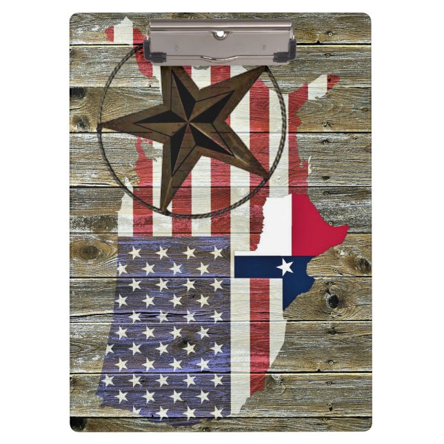 Pranchetas Mapa de Sinalizador do Estado do Texas Lone Star (Frente)