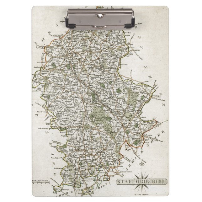 PRANCHETAS MAPA DE STAFFORDSHIRE, 1793 (Frente)