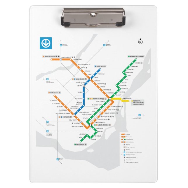 Pranchetas Mapa do Metrô de Montreal STM leve branco HD (Frente)