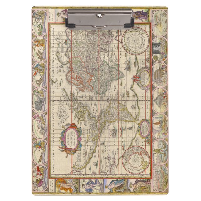 Pranchetas Mapa do Mundo Histórico (por Willem Blaeu) (Frente)