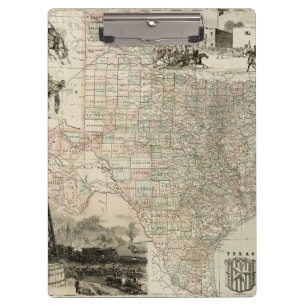 Pranchetas Mapa do Texas com o County Borders