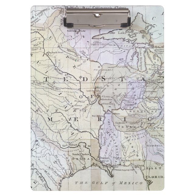 Pranchetas MAPA dos ESTADOS UNIDOS, c1812 (Frente)