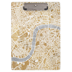 Pranchetas Mapa dourado da cidade de Londres