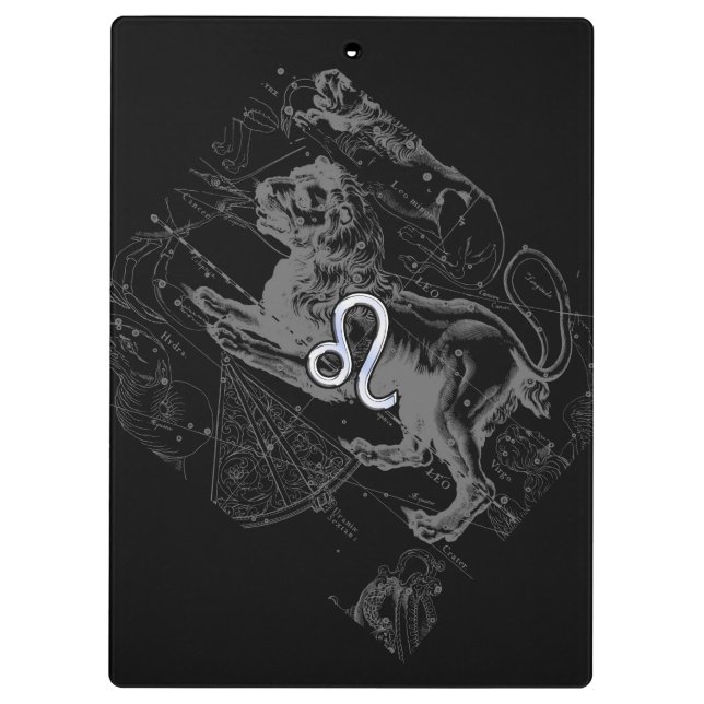 Pranchetas Mapa Hevelius 1690 do zodíaco de Leo do estilo do (Verso)