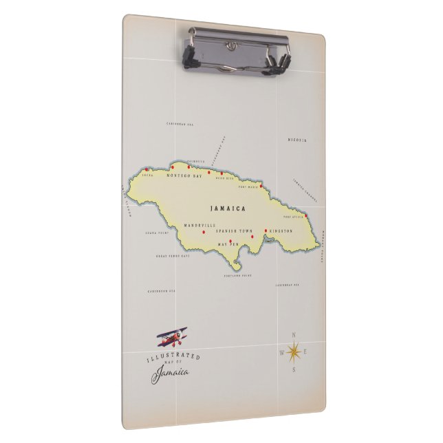 Pranchetas Mapa ilustrado da Jamaica. (Direita)