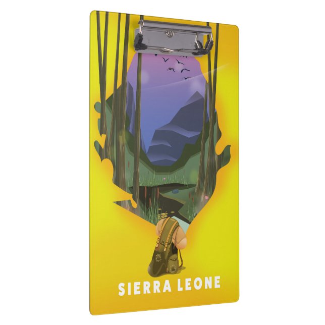 Pranchetas mapa ilustrado da serra leoa poster de viagem (Direita)
