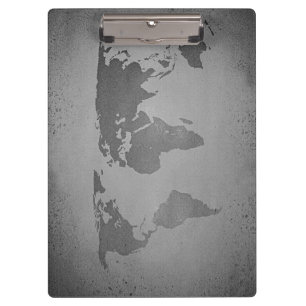 Pranchetas Mapa mundi preto e branco vintage