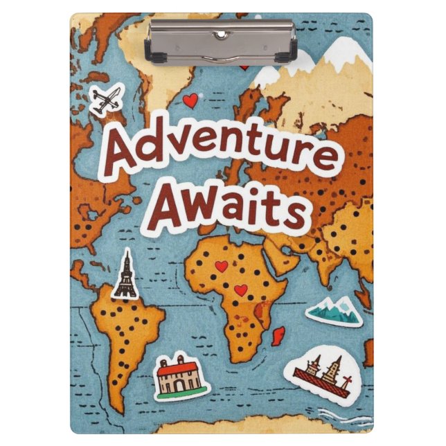 Pranchetas Mapa mundial de Viagem com aspas (Frente)