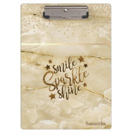 Pranchetas Marble, Diamantes, Sorriso Brilhante - Personaliza