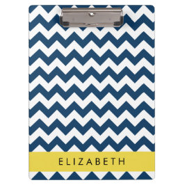 Pranchetas Marinho Azul Zigzag, Marinho Blue Chevron, Seu Nom