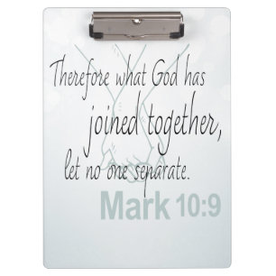 Pranchetas Mark 10:9 Casamento Verso