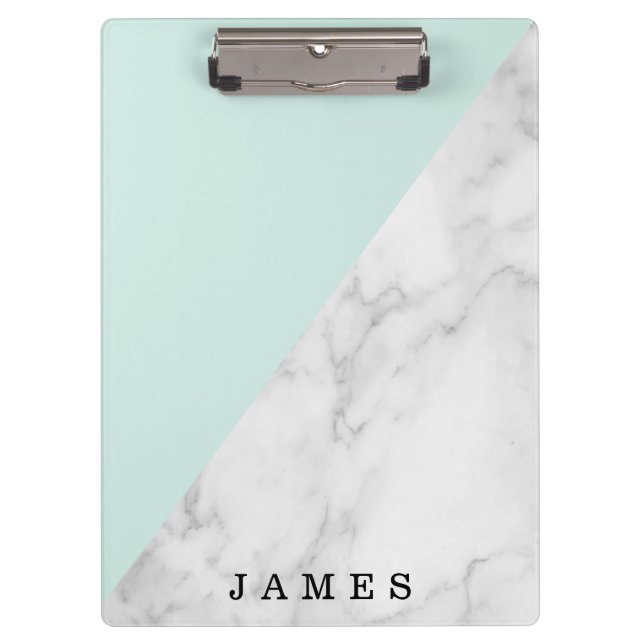 Pranchetas Mármore Branco Moderno com Personalização de Bloco (Frente)