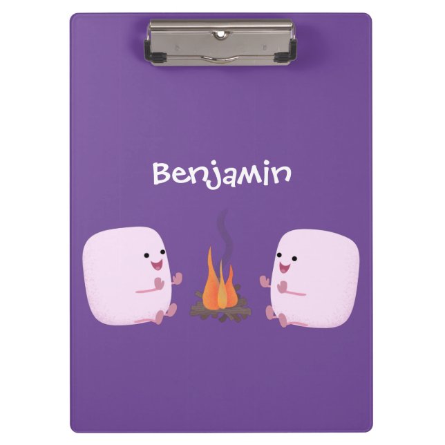 Pranchetas Marshmallows cor-de-rosa lindos por desenhos anima (Frente)