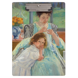 Pranchetas Mary Cassatt - Jovem Mãe costurando