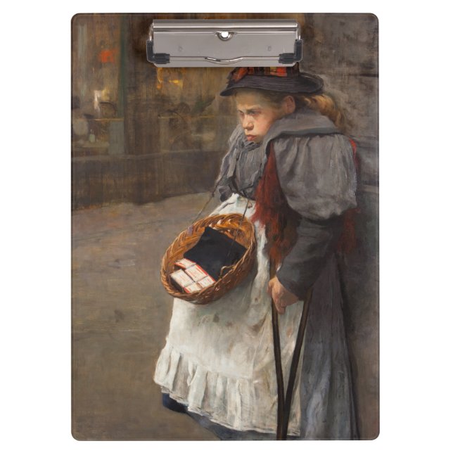 Pranchetas Matchstick Girl Pobre Rua Urchin Pobreza Urbana (Frente)