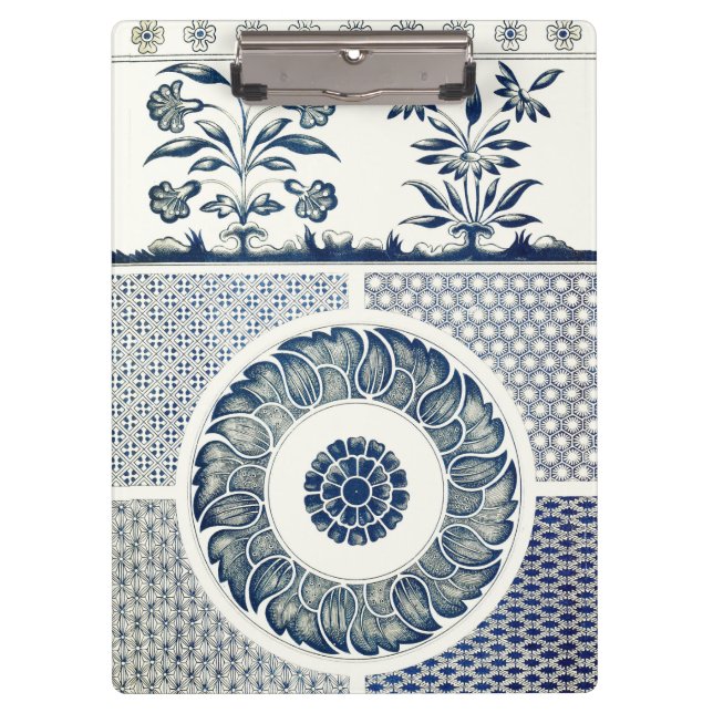 Pranchetas Medalhão Chinês: Chinoiserie Azul Índigo (Frente)